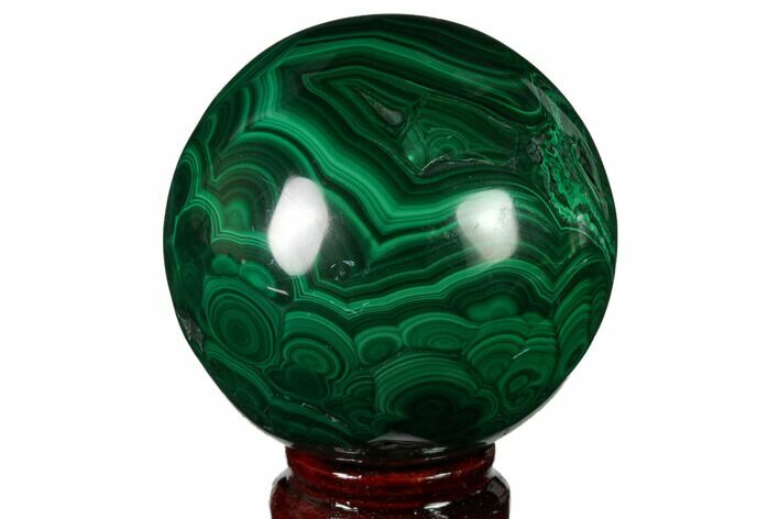 Polished Malachite Sphere - Congo #164498